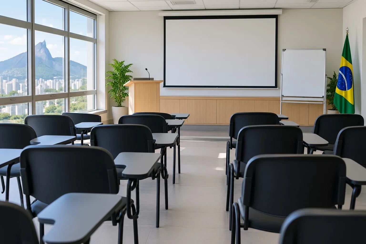Alunos da turma regular reunidos na sala de aula