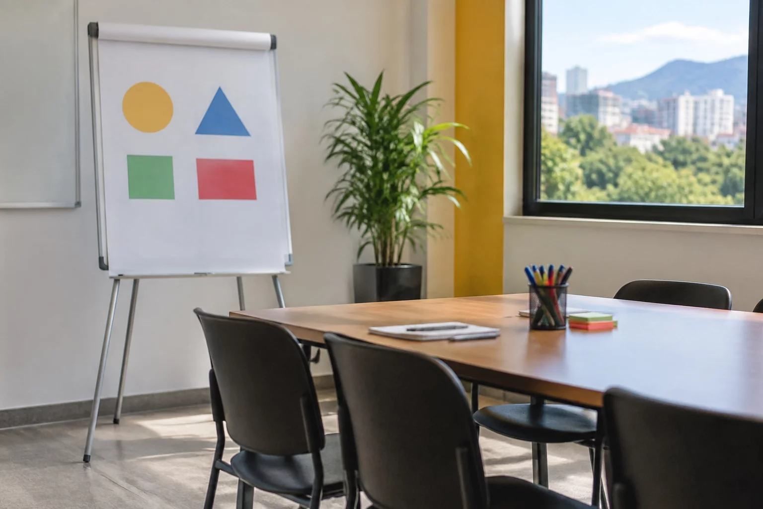 Tela de projeção em reunião